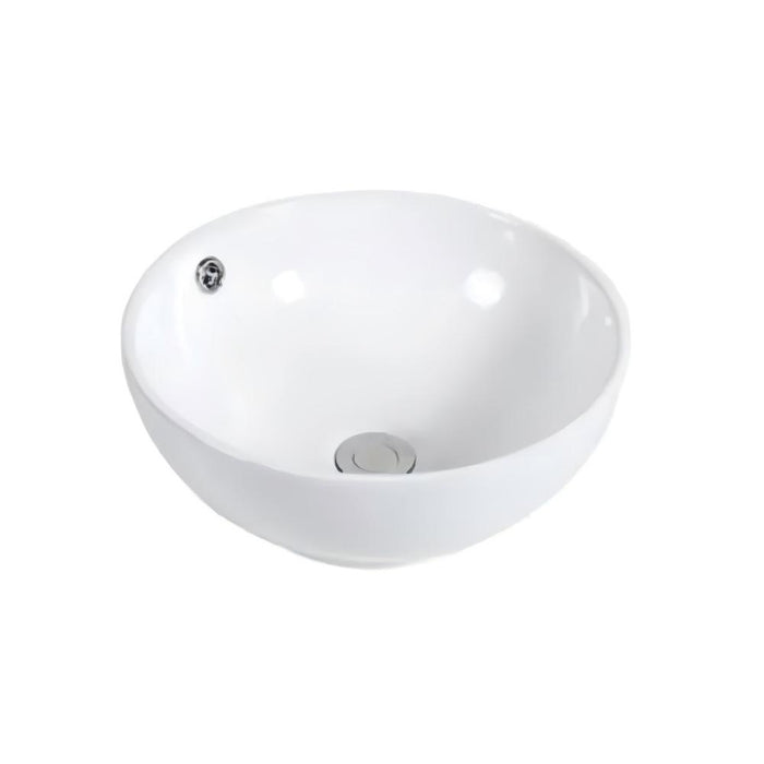380*380*150mm Poseidon Ultra Slim PA3838 Gloss White Ceramic Round With Overflow Above Counter Basin