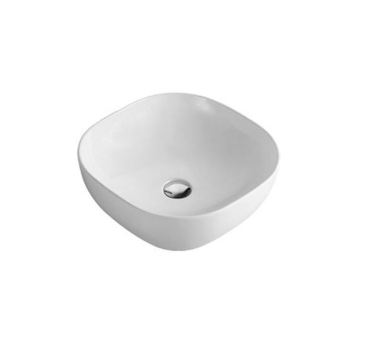 420*420*140mm Poseidon Ultra Slim PA4242 Gloss White Ceramic Square Above Counter Basin