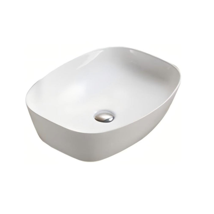 505*385*135mm Poseidon Ultra Slim PA50385 Gloss White Ceramic Rectangle Above Counter Basin