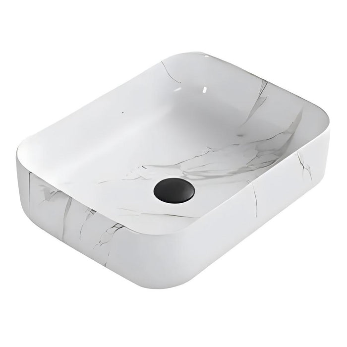 500*390*130mm Poseidon Carrara PA5039MC Marble Ceramic Rectangle Above Counter Basin