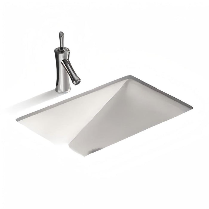 455*325*180mm Poseidon PU4532 Gloss White Ceramic Rectangle With Overflow Under-Mount Basin