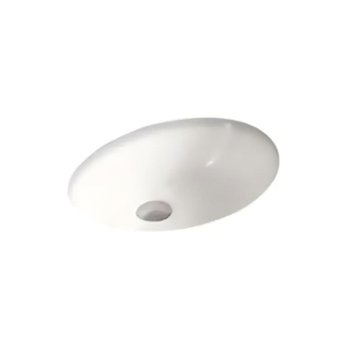 470*390*200mm Poseidon PU4538 Gloss White Ceramic Oval With Overflow Under-Mount Basin