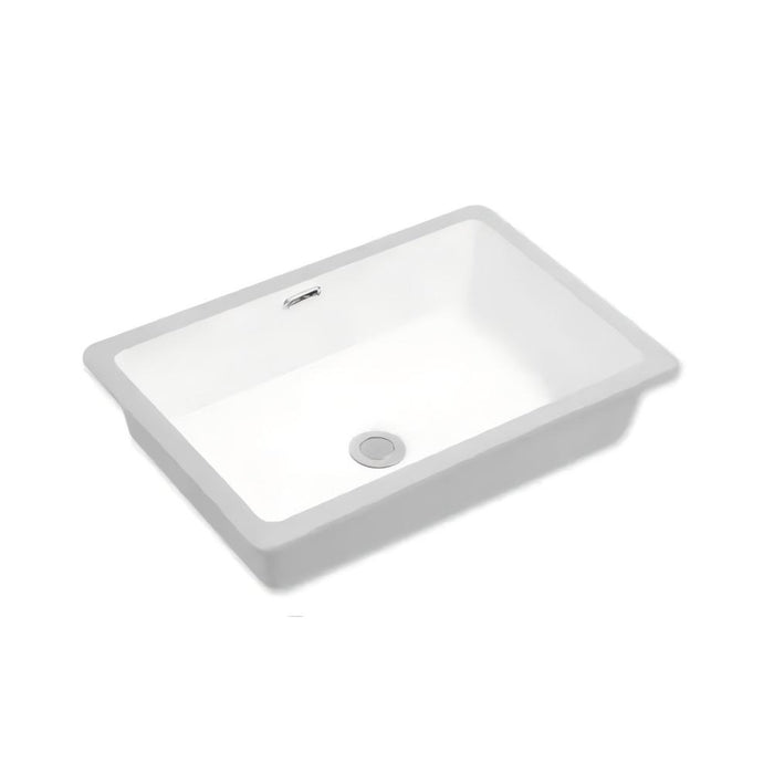 545*380*180mm Poseidon PU5438 Gloss White/Matt Black Ceramic Rectangle With Overflow Under-Mount Basin