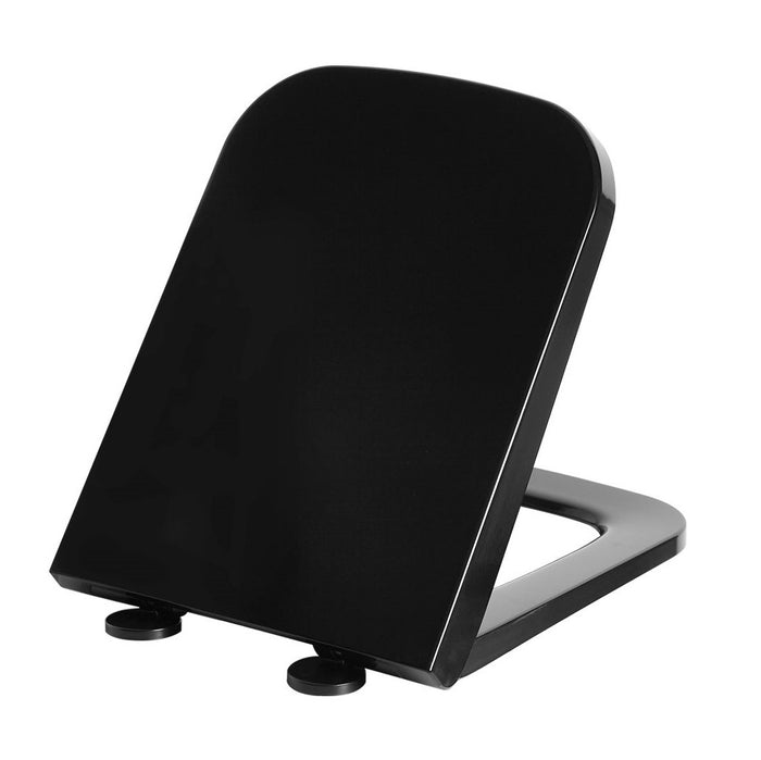 655*380*845mm Poseidon Qubist Ceramic Gloss Black Box Rim Back To Wall Toilet