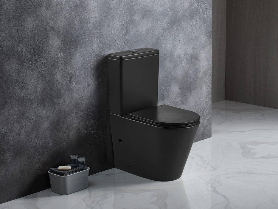 670*360*850mm Unicasa Berlin High Gloss White/Matt Black/Matt White Ceramic Rimless Tornado Back To Wall Toilet