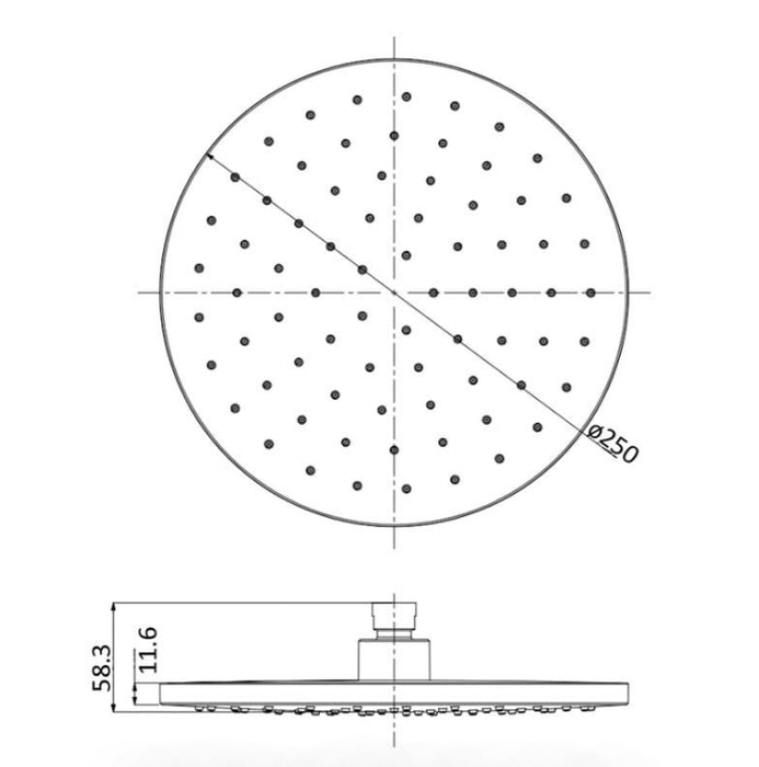 Otus Round Overhead Shower Brushed Nickel/Brushed Gold/Gun Metal/Matt Black - HD reno