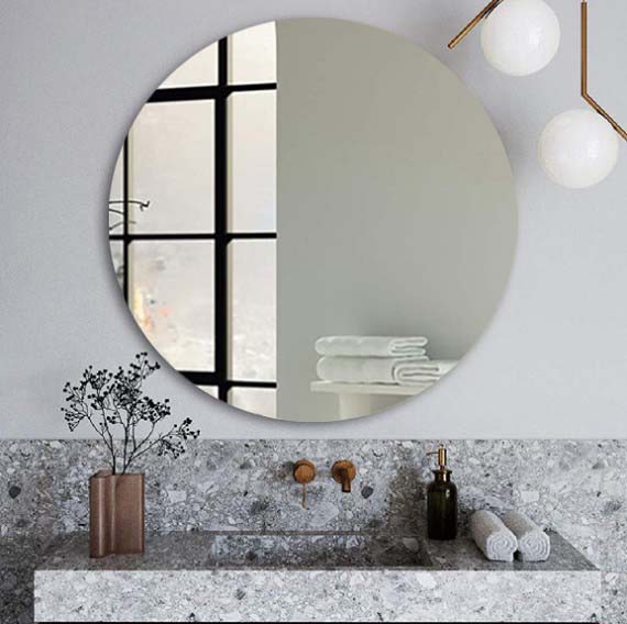 600*600/800*800mm ABS Pencil Edge Copper-free Round Wall Mounted Mirror Only - HD reno