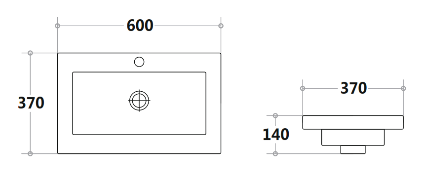 600-900*370*140mm Poly Top