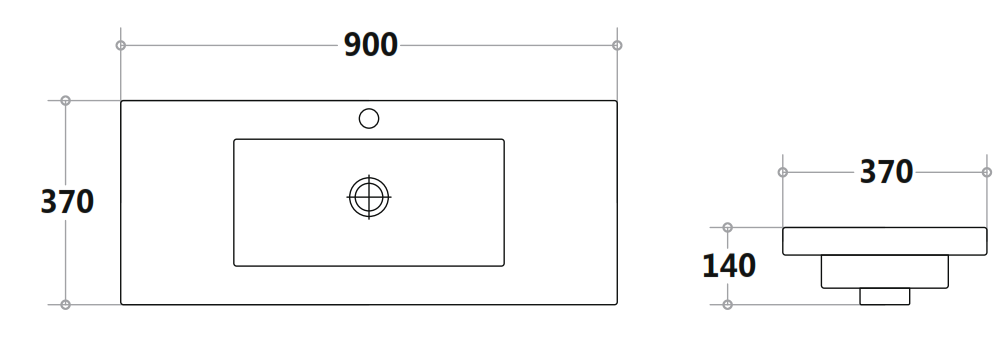 600-900*370*140mm Poly Top