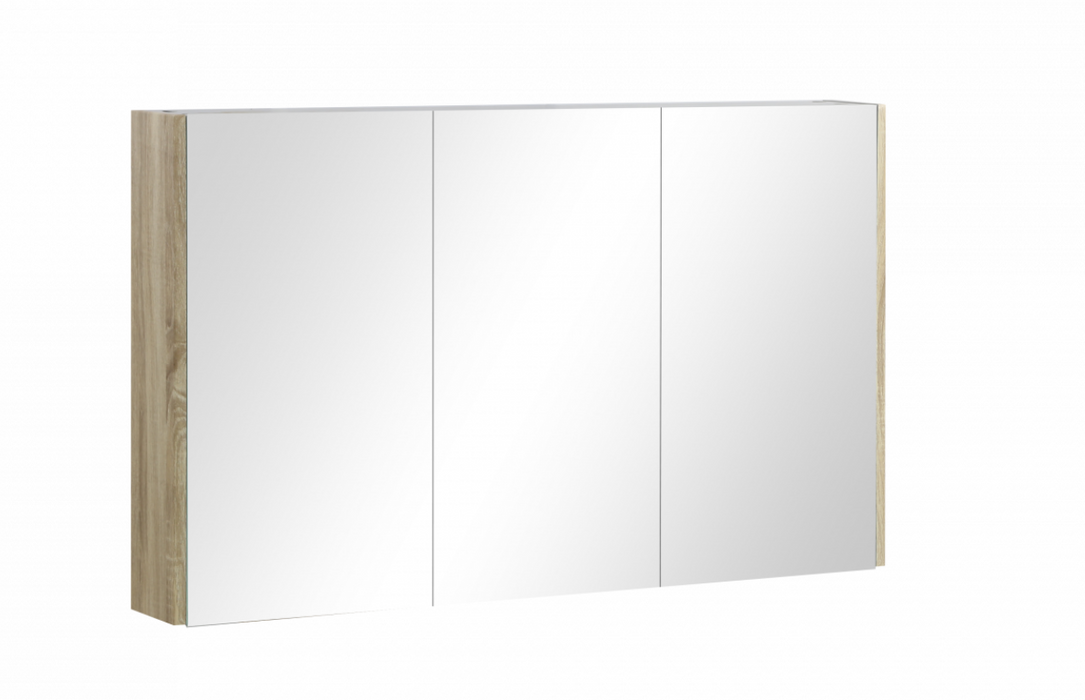 1200mm Berge White Oak Floor MDF Vanity and Shaving Cabinet and Tall Boy