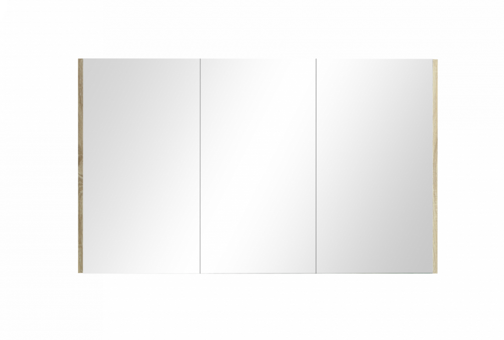 1200mm Berge White Oak Wall Hung MDF Vanity and Shaving Cabinet and Tall Boy