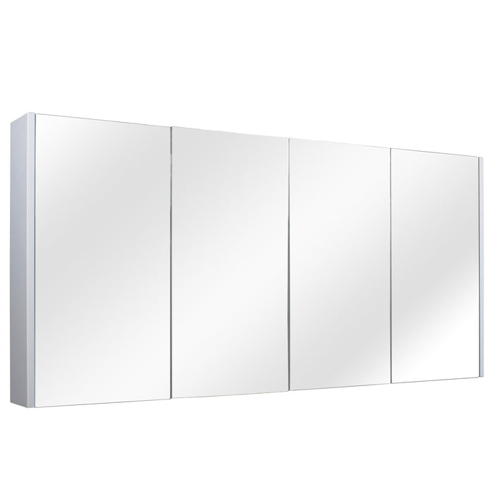 1500mm Matte White Qubist MDF Double Bowl Freestanding With Kickboard Vanity With Ceramic Top With Shaving Cabinet and Tall Boy