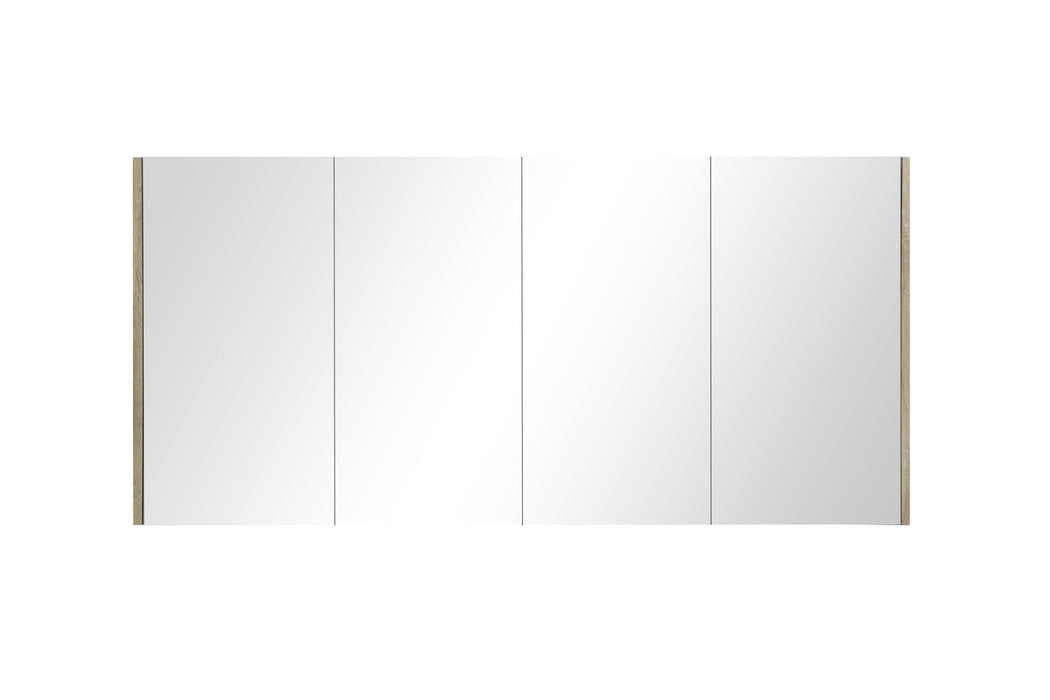 1500mm White Oak Qubist MDF Single Bowl Freestanding With Kickboard Vanity With Ceramic Top With Shaving Cabinet and Tall Boy