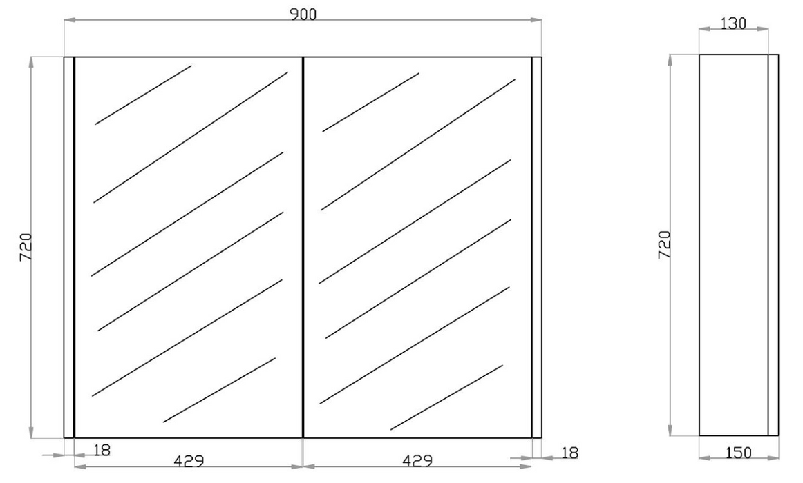 900mm Berge White Oak Wall Hung MDF Vanity and Shaving Cabinet and Tall Boy