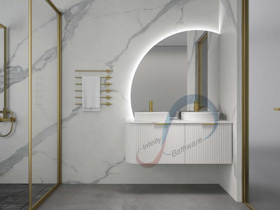 600-1500*455*450mm INF Rio Matt White High-Moisture Resistant R-Corner Wall Hung Vanity