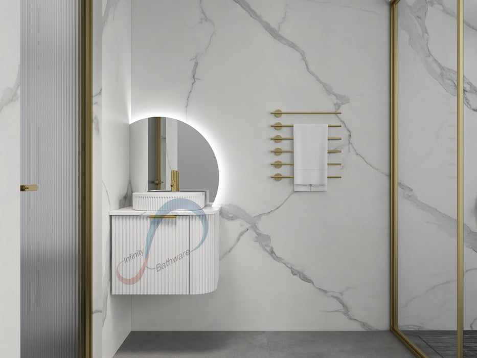 600-1500*455*450mm INF Rio Matt White High-Moisture Resistant L-Corner Wall Hung Vanity