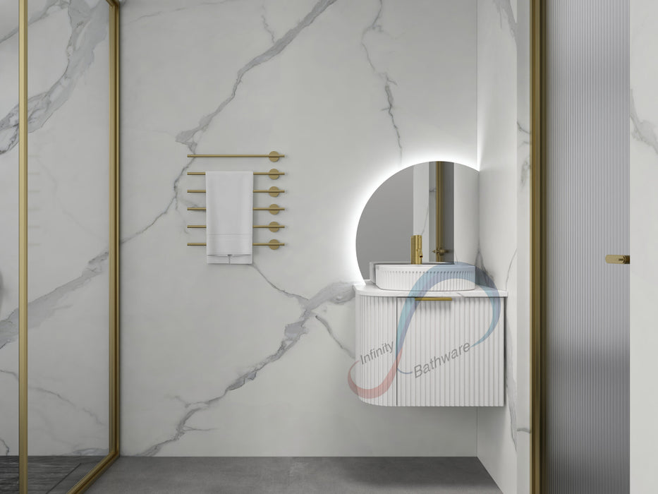 600-1500*455*450mm INF Rio Matt White High-Moisture Resistant R-Corner Wall Hung Vanity