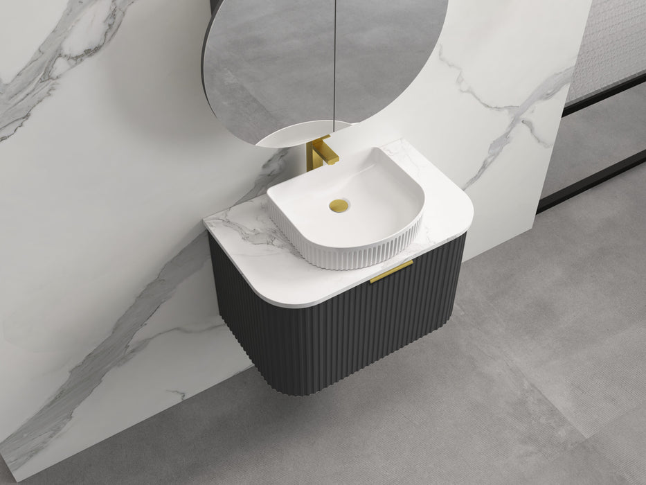 750-1500*455*450mm INF RIO Black High Moisture Resistant Plywood Cabinet Only Or White Calacutta Stone Top Wall Hung Vanities