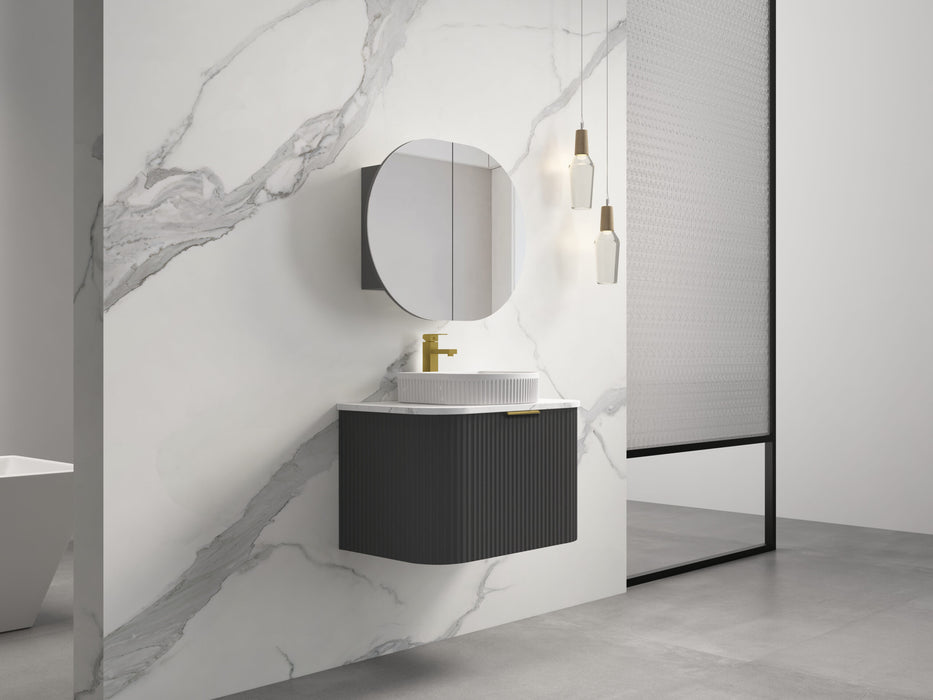 750-1500*455*450mm INF RIO Black High Moisture Resistant Plywood Cabinet Only Or White Calacutta Stone Top Wall Hung Vanities