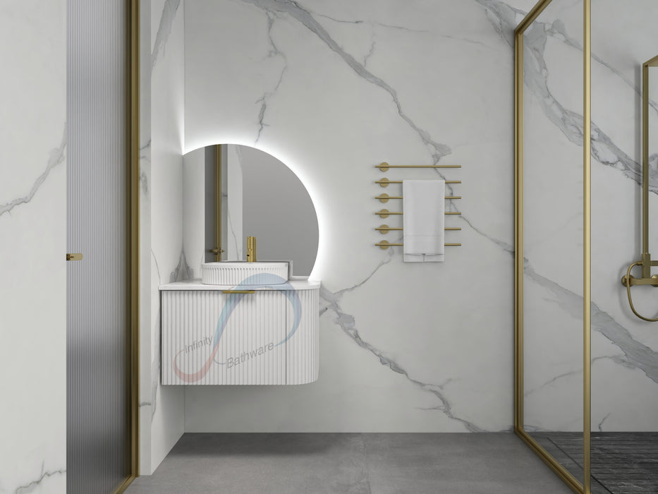 600-1500*455*450mm INF Rio Matt White High-Moisture Resistant L-Corner Wall Hung Vanity