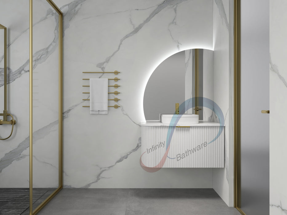 600-1500*455*450mm INF Rio Matt White High-Moisture Resistant R-Corner Wall Hung Vanity