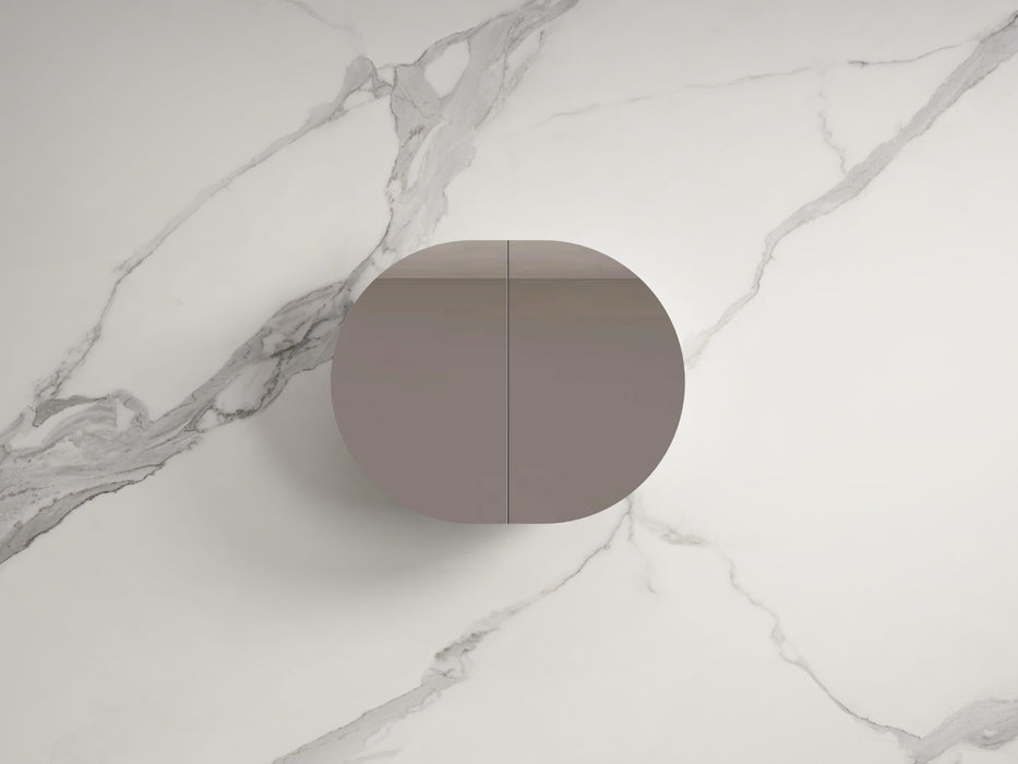 750-1500*900*130mm Infinity ROSY Semi Matt Black Glass Oval Shaving Cabinet