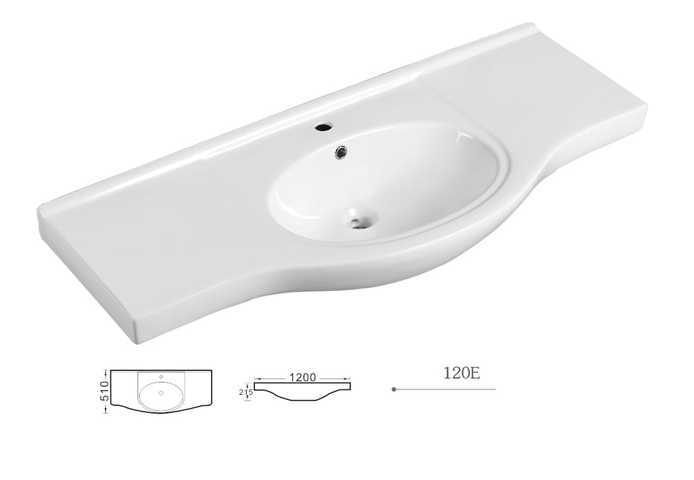 450-1200mm ROMA Semi-recessed White China Top With T Bar Handle Freestanding Bathroom Vanity