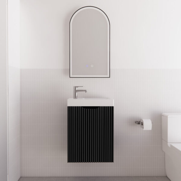 450*250*550mm Vienna Matt Black Wall Hung Mini Vanity - HD reno