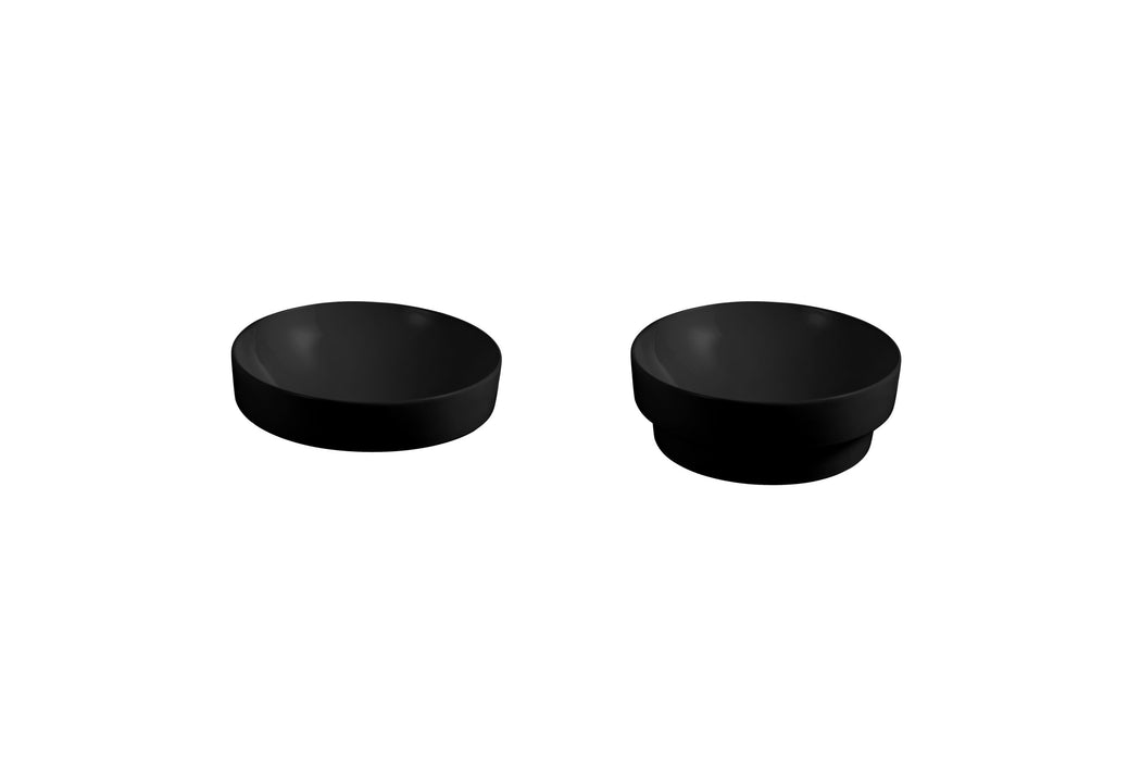 370x370x140mm ABS Roza Matt/Gloss White Ceramic Round Semi-Inset Basin - HD reno