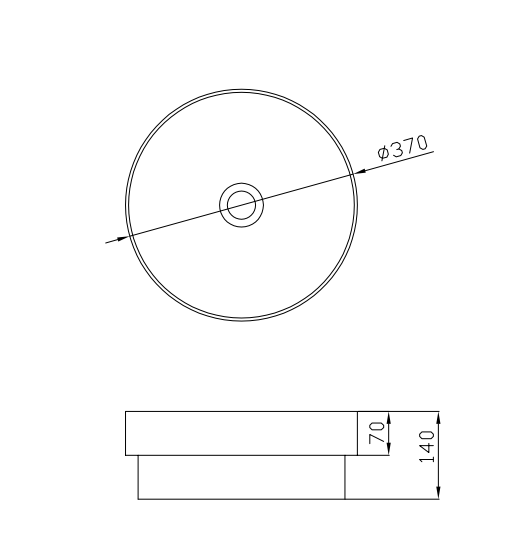 370x370x140mm ABS Roza Matt/Gloss White Ceramic Round Semi-Inset Basin - HD reno