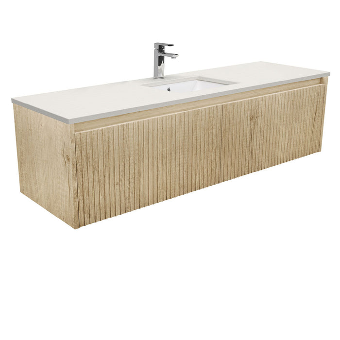 750-1500*460*420mm FIE Alina White Scandi Oak Cabinet Only and Ceramic / Stone Top Available Wall Hung Vanity