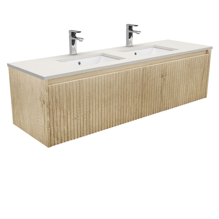 750-1500*460*420mm FIE Alina White Scandi Oak Cabinet Only and Ceramic / Stone Top Available Wall Hung Vanity