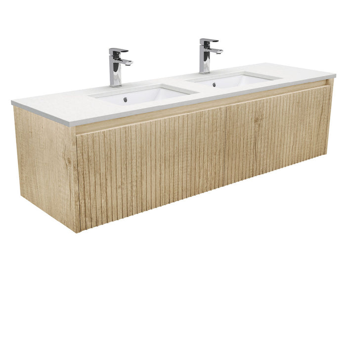 750-1500*460*420mm FIE Alina White Scandi Oak Cabinet Only and Ceramic / Stone Top Available Wall Hung Vanity