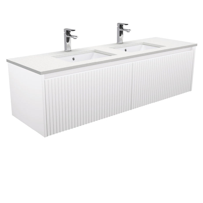750-1500*460*420mm FIE Alina Satin White Cabinet Only and Ceramic / Stone Top Available Wall Hung Vanity