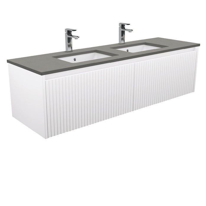 750-1500*460*420mm FIE Alina Satin White Cabinet Only and Ceramic / Stone Top Available Wall Hung Vanity