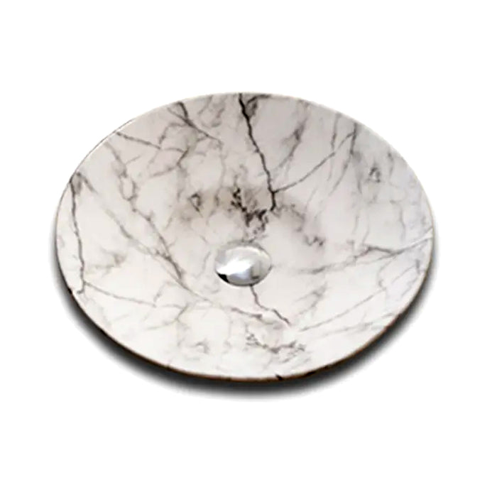 410*410*110mm Ceramic Round Semi Insert Basin Gloss White/Silver Chrome/Gold/Matte Black/Carrara/Matte White/Rose Gold