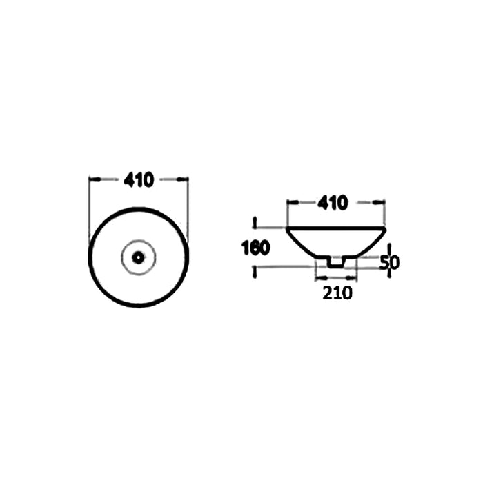 410*410*110mm Ceramic Round Semi Insert Basin Gloss White/Silver Chrome/Gold/Matte Black/Carrara/Matte White/Rose Gold