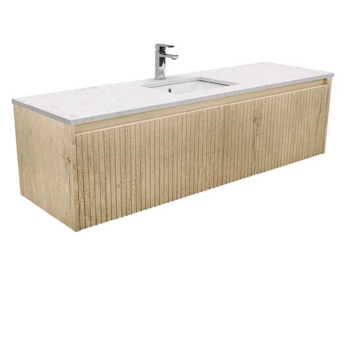 750-1500*460*420mm FIE Alina White Scandi Oak Cabinet Only and Ceramic / Stone Top Available Wall Hung Vanity