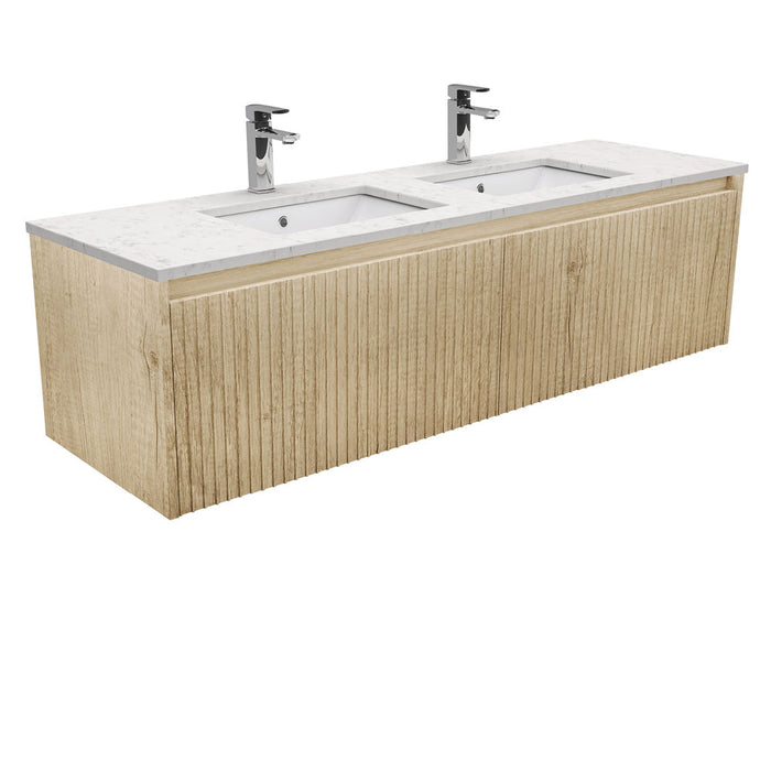 750-1500*460*420mm FIE Alina White Scandi Oak Cabinet Only and Ceramic / Stone Top Available Wall Hung Vanity
