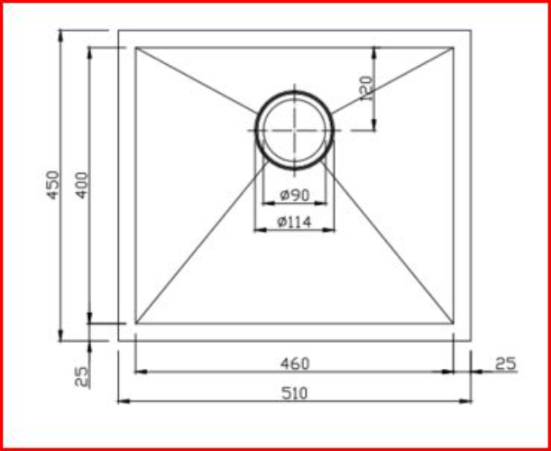 510x450x230mm ACA 1.2mm Handmade Top/Undermount Single Bowl Kitchen/Laundry Sink - HD reno