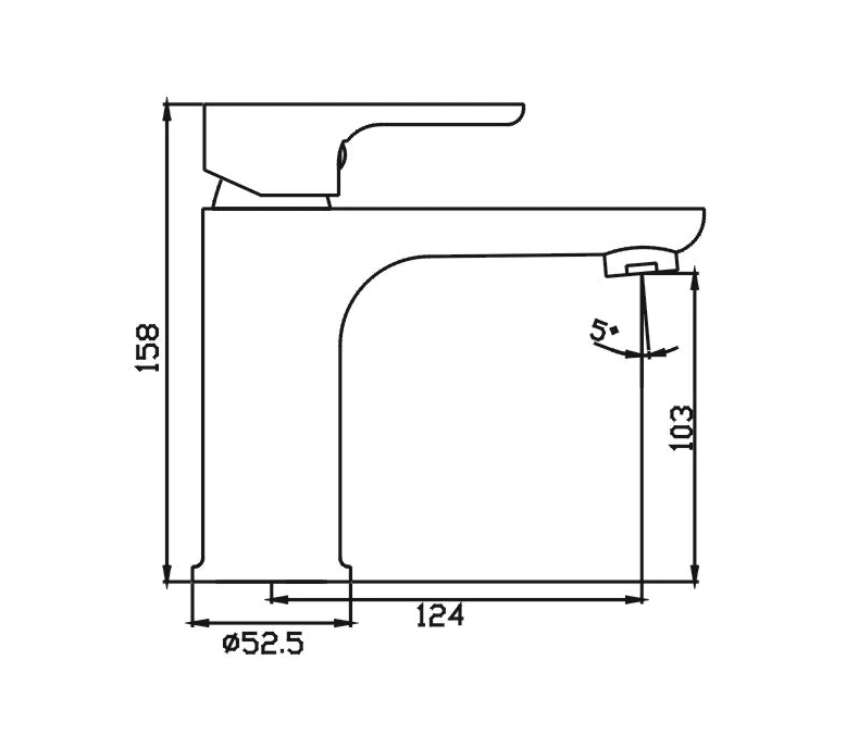 HC Sleek Black Round Basin Mixer