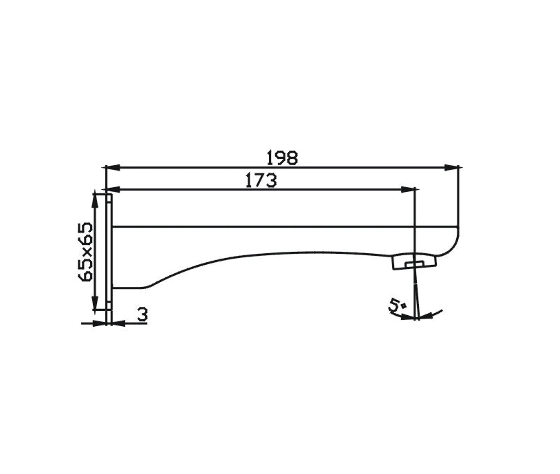 HC Sleek Black Rectangle Bath Outlet