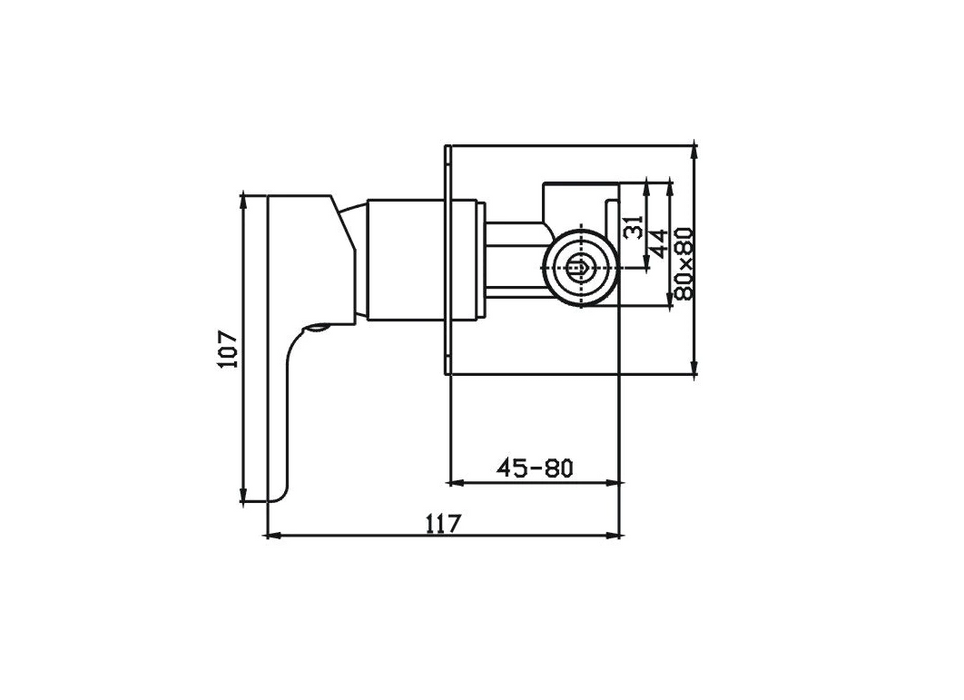 HC Sleek Black Wall Mixer