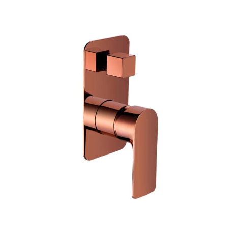 Sleek Wall Mixer With Diverter (Rose Gold)