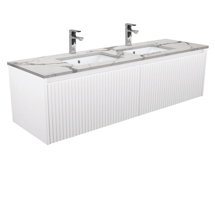 750-1500*460*420mm FIE Alina Satin White Cabinet Only and Ceramic / Stone Top Available Wall Hung Vanity