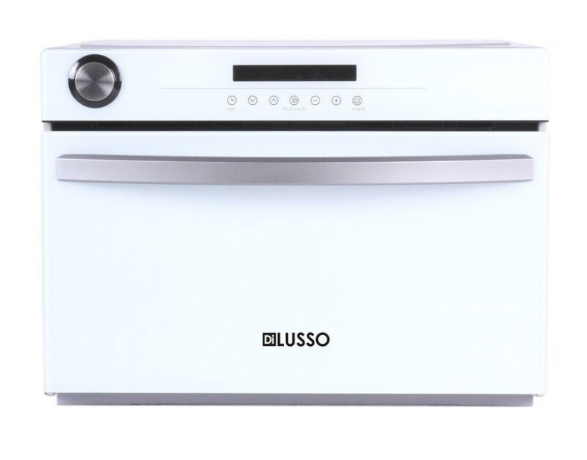 34L Freestanding Stainless Steel White Glass Steam Oven,Built in water reservoir