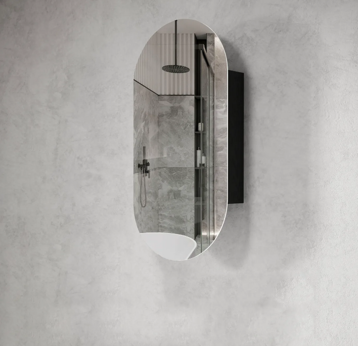 600mm Bondi Black Wall Hung Vanity and Tall Boy and Shaving Cabinet