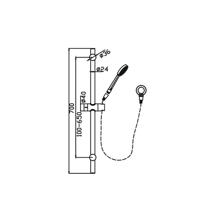 HC Rose Gold Cuter Round Hand Shower On Rail