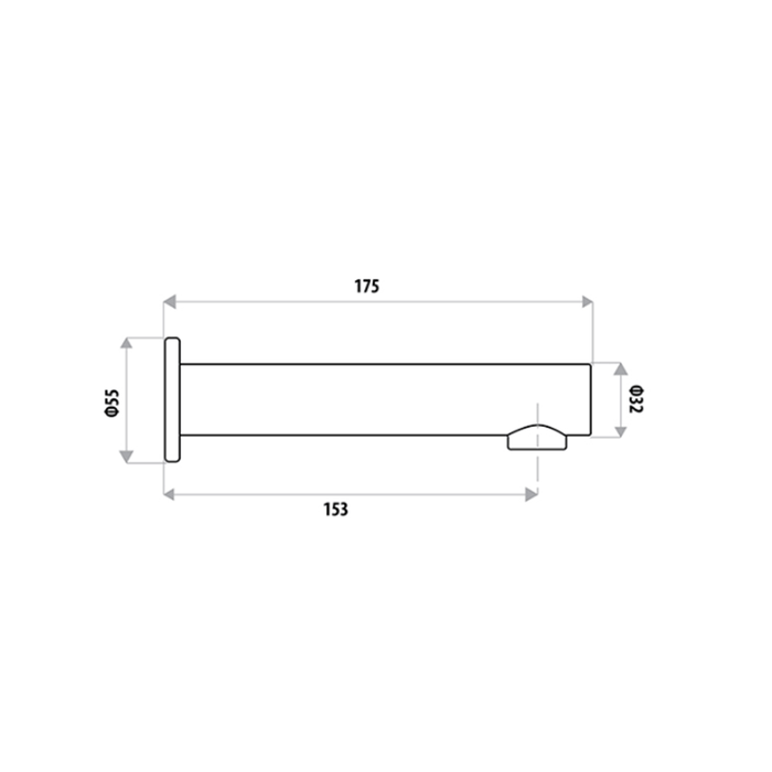 Elle Stainless Steel Bath Spout Chrome
