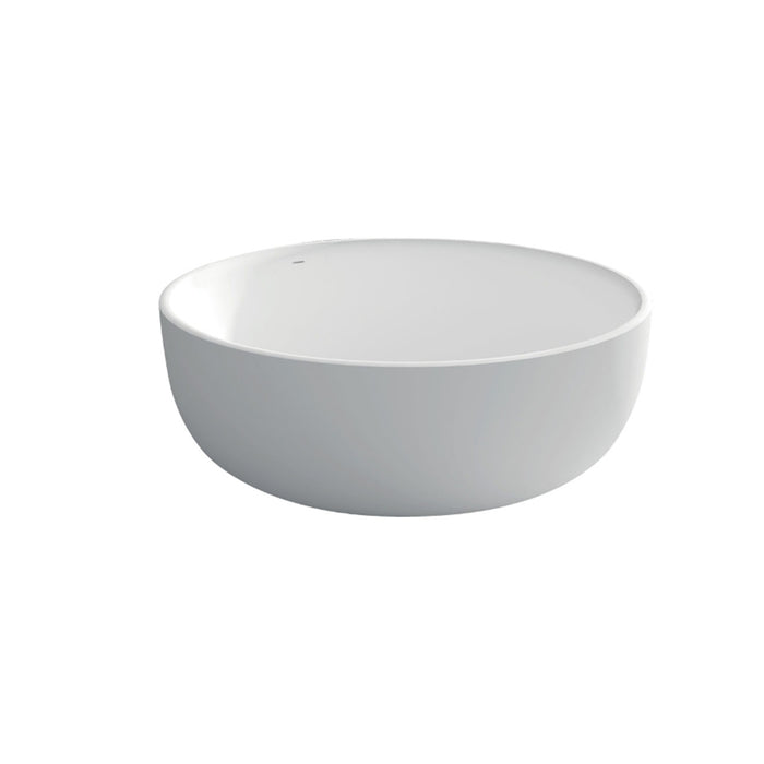 SHINTO 1350*1350*490mm Cast Stone Solid Surface Bath Tub Matte White Freestanding with Overflow